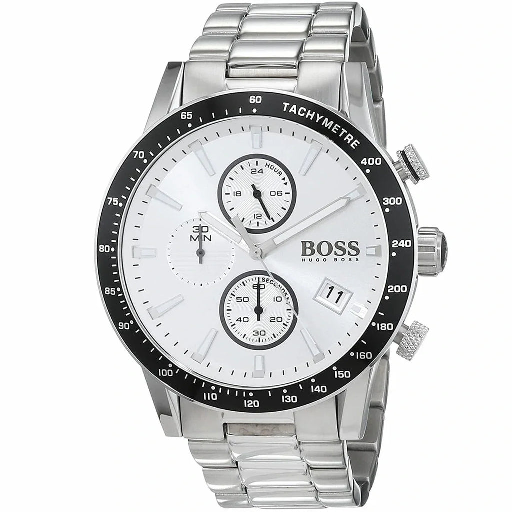 Hugo Boss Rafale 1513511 Silver Case Silver Dial Black Bezel Men's Watch