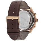 Hugo Boss Grand Prix 1513604 Silver Case Blue Dial Brown Leather Men's Watch