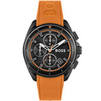 Hugo Boss Volane 1513957 Black Case Black Dial Orange Rubber Men's Watch