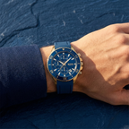 Hugo Boss Admiral 1513965 Silver Case Blue Dial Blue Rubber Strap Men's Watch