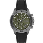 Hugo Boss Admiral 1513967 Silver Case Green Dial Black Rubber Strap Men's Watch