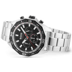 Hugo Boss Energy 1513971 Silver Case Black Dial Black Bezel Silver Metal Men's Watch