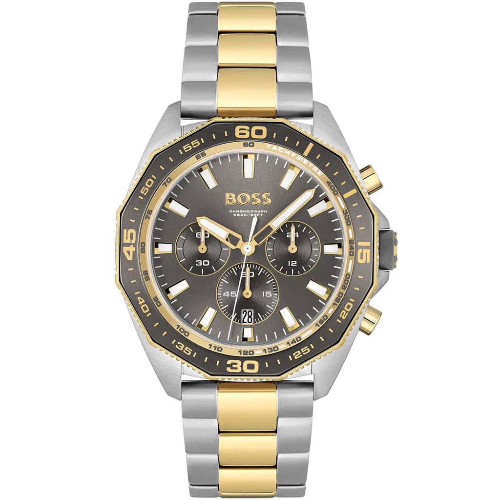 Hugo Boss Energy 1513974 Two-Tone Silver Gold Case Gray Dial Men's Watch