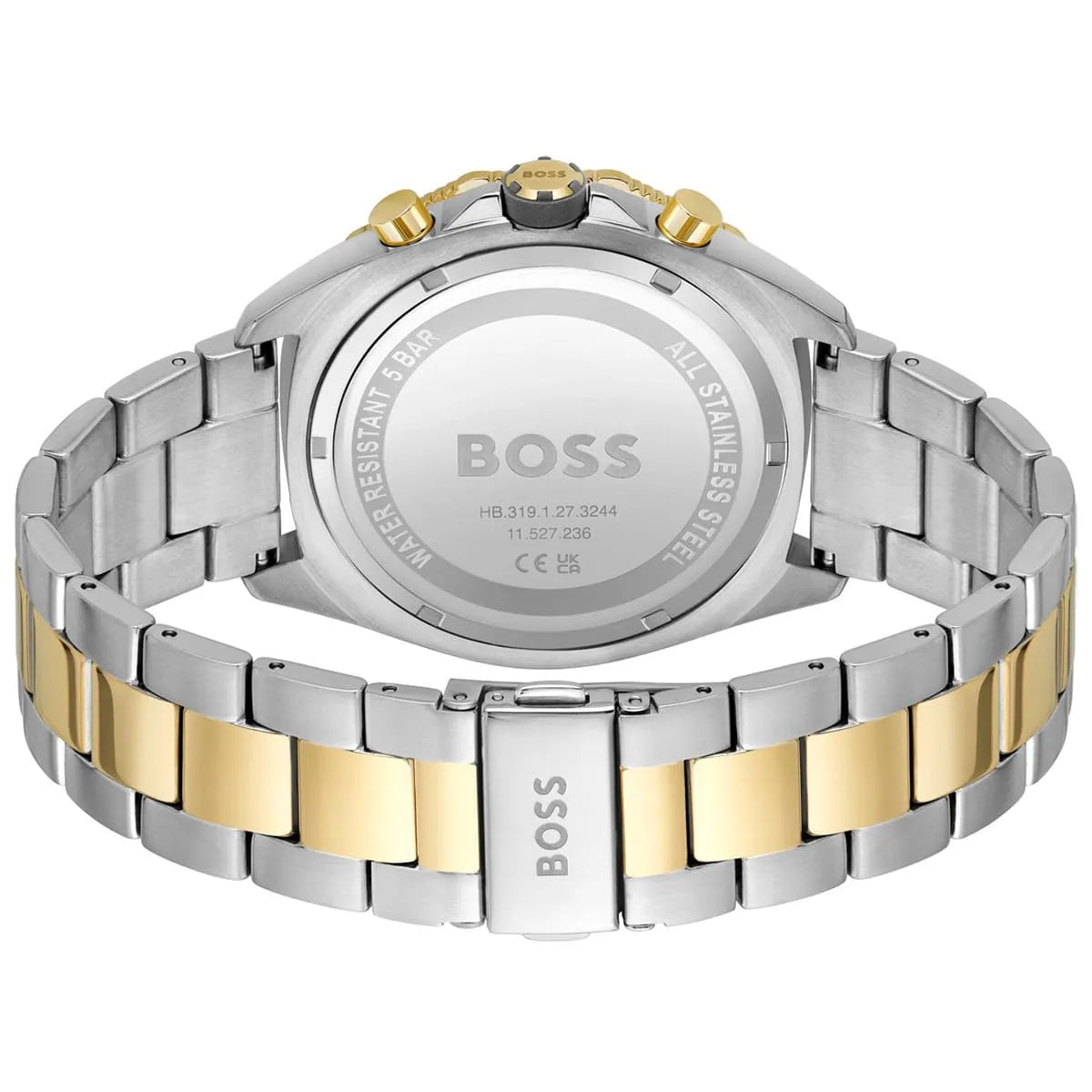 Hugo Boss Energy 1513974 Two-Tone Silver Gold Case Gray Dial Men's Watch