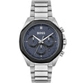 Hugo Boss Cloud 1514015 Men's Silver Steel Watch with Navy Dial & Black Bezel