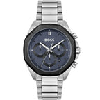 Hugo Boss Cloud 1514015 Men's Silver Steel Watch with Navy Dial & Black Bezel