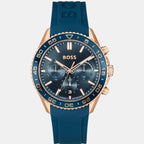 Hugo Boss Admiral 1514169 Chronograph Blue Dial Rose Gold-Tone Men's Watch
