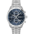 Hugo Boss Grand Prix 1514226 Silver Stainless Steel Blue Dial Watch