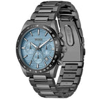 Hugo Boss Strike 1514242 Chronograph Light Blue Dial Gunmetal Stainless Steel Men's Watch