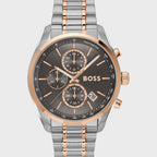 Hugo Boss Steer 1514252 Two-Tone Silver & Rose Gold Grey Dial Men's Watch