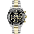 Hugo Boss Hero Chronograph 1514269 Two-Tone Gold Black Dial Men's Watch