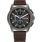 Tommy Hilfiger Walker 1710623 Multi-Function Grey Dial Men's Brown Leather Watch