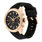 Tommy Hilfiger Lars  1710650 Rose Gold Black Dial Black Rubber Men's Watch