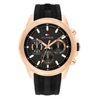 Tommy Hilfiger Lars  1710650 Rose Gold Black Dial Black Rubber Men's Watch