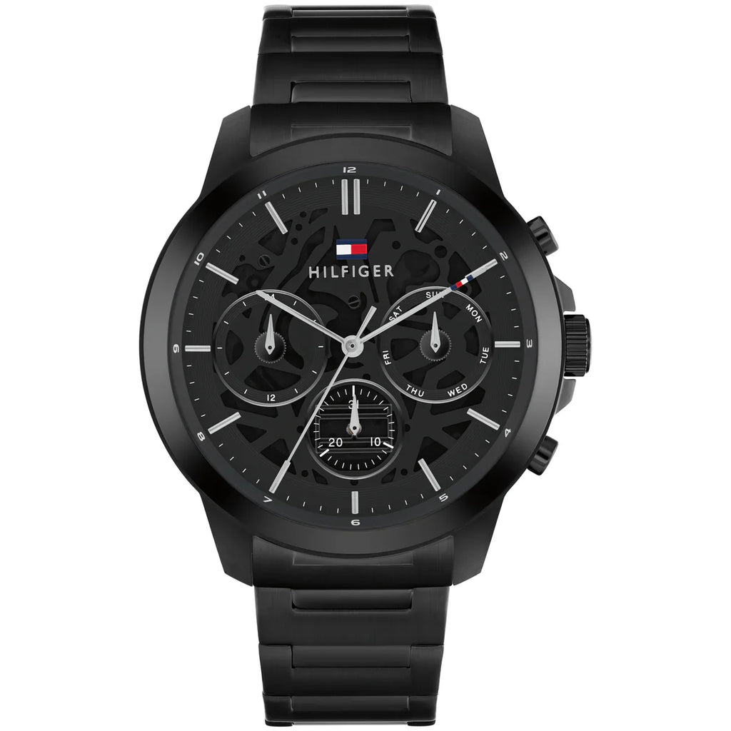 Tommy Hilfiger Henry 1710685 All Black Skeleton Dial Metal Men's Watch
