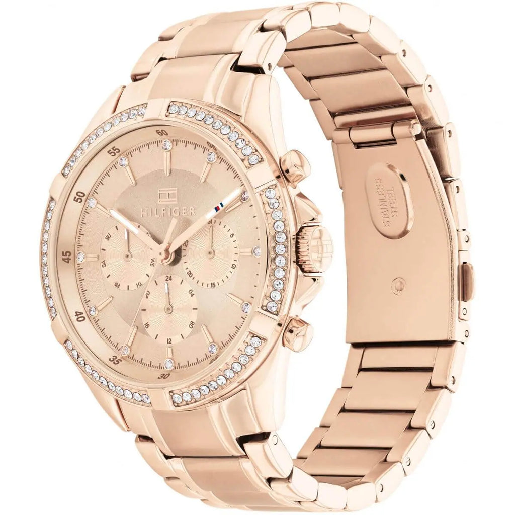 Tommy Hilfiger Kenzie 1782558 Multi-Function Rose Gold-Tone Crystal Women's Watch
