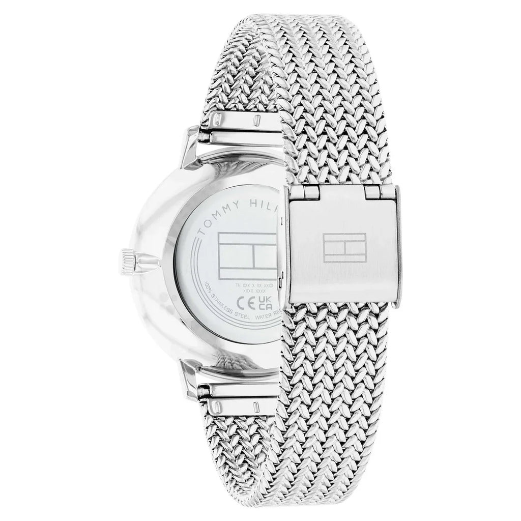Tommy Hilfiger Steel Mesh 1782604 Silver Dial Rose Gold Bezel Women's Watch