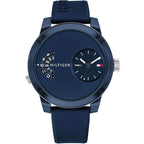 Tommy Hilfiger Denim 1791556 All Blue Dual-Time Rubber Strap Men's Watch