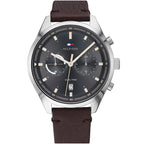 Tommy Hilfiger 1791729 Dual Time Grey Dial Men's Brown Leather Watch