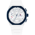 Tommy Hilfiger 1792150 Men’s Chronograph Watch – White Dial & White Rubber Strap