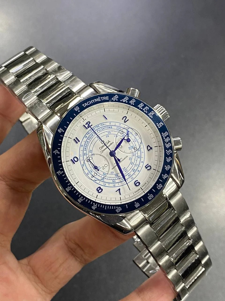 Omega Speedmaster Chronoscope 43MM Silver Dial Steel Bracelet