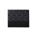 Men's Black Classic Mono Medium Bi-Fold Coin Wallet