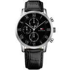 Tommy Hilfiger Kane 1791401 Multi-Function Black Dial Men's Black Leather Watch
