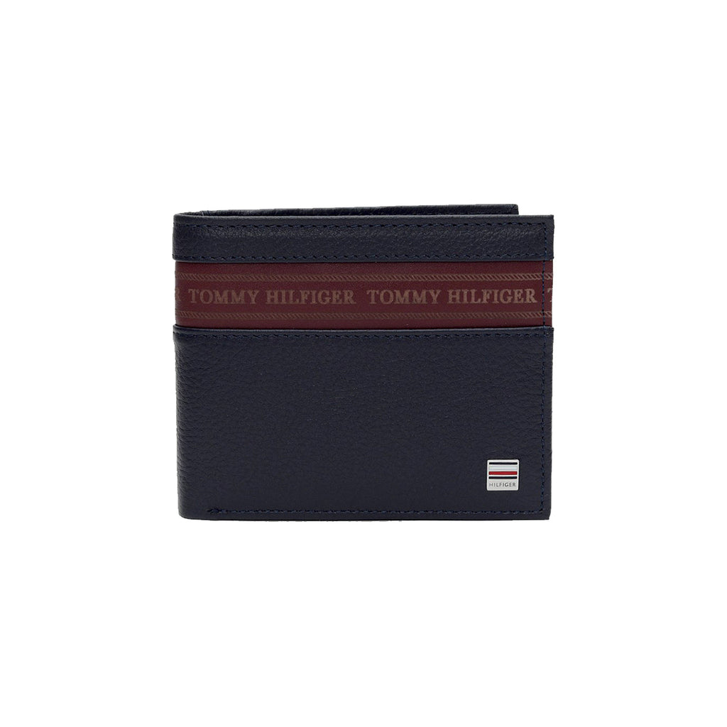 Tommy Black Men's Textured Leather Bifold Wallet