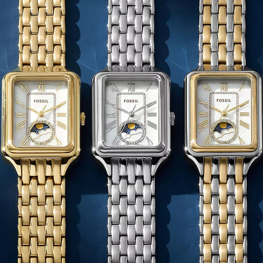 Fossil Raquel ES5400 Sun & Moon Mother of Pearl Silver-Tone Stainless Steel Women's Watch