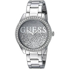 Guess Glitter Girl W0987L1 Silver Case Glitz Logo Dial Steel Women's Watch