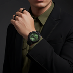 Emporio Armani AR11562 Men’s Green Dial Black Stainless Steel Federico Chronograph Watch