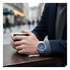 Emporio Armani AR11306 Men’s Blue Dial Silver Stainless Steel Chronograph Watch