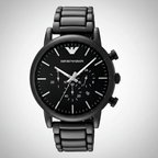 Emporio Armani AR1895 Men’s Black Dial Stainless Steel Luigi Chronograph Watch
