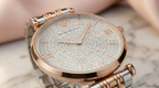Emporio Armani Gianni T-Bar AR11537 Women's Two-Tone Crystal Encrusted Dial Luxury Watch