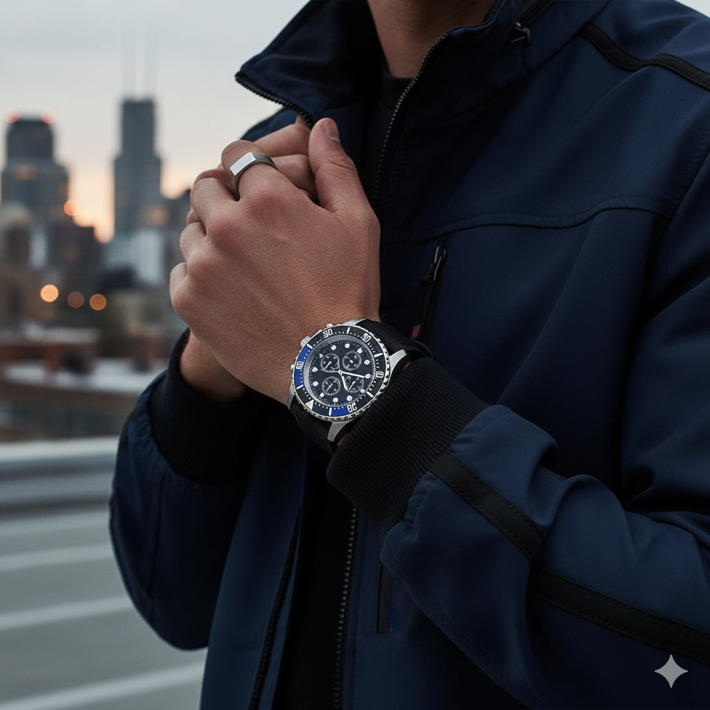 Michael Kors MK8365 Men’s Black Dial Stainless Steel Everest Chronograph Watch