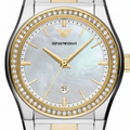 Emporio Armani AR11559 Women’s Mother of Pearl Dial Two-Tone Stainless Steel Federica Watch