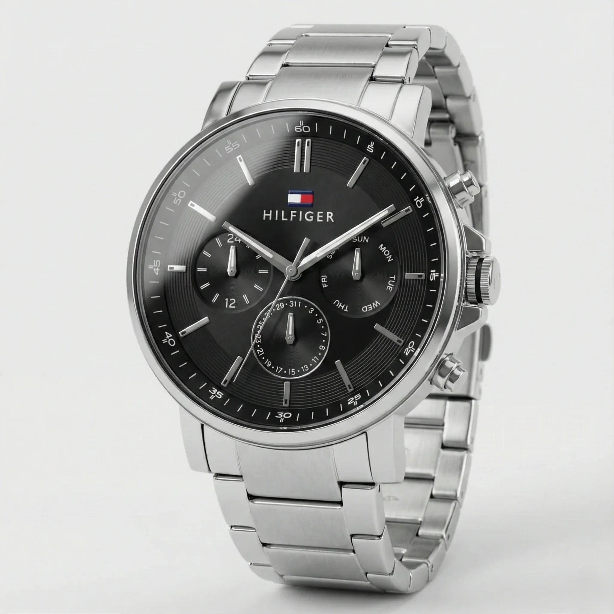 Tommy Hilfiger 1710667 Men’s Chronograph Watch – Black Dial & Stainless-Steel Bracelet