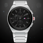 Tommy Hilfiger Connor 1791897 Men’s Black Dial Silver Metal Multi-Function Watch