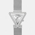 Guess Fame GW0508L1 Silver Tone Triangle Case Mesh Bracelet Watch