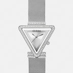 Guess Fame GW0508L1 Silver Tone Triangle Case Mesh Bracelet Watch