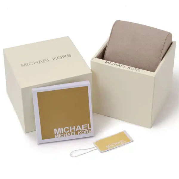 Michael Kors Darrington MK4887 Square Gold Tone Black Leather Women Watch