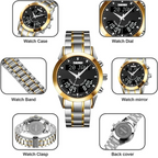 ساعة سكمي Q036 الفاخرة للأذان بتوقيت مزدوج هيكل فضي وسوار جلد أسود