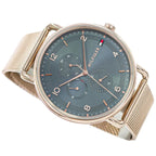Tommy Hilfiger 1782664 Men’s Multi-Function Watch – Rose Gold Mesh Bracelet & Blue-Grey Dial