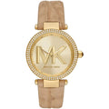 Michael Kors Parker MK4725 Women’s Gold Case Beige Leather Strap Analog Watch