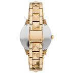 Michael Kors Runway MK6689 Women’s Gold Mother-of-Pearl Dial Pyramid-Link Bracelet Watch