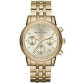 Michael Kors MK5676 Women’s Gold-Tone Crystal Ritz Chronograph Watch