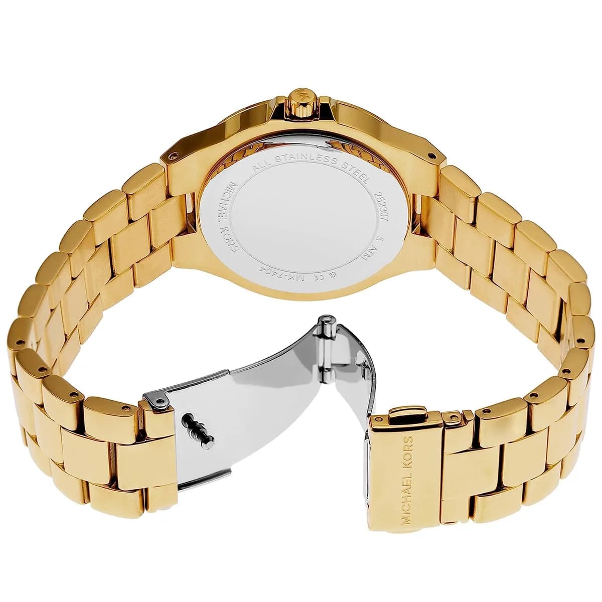 Michael Kors MK4561 Slim Runway Women’s Gold Crystal Logo Dial Stainless Steel Watch