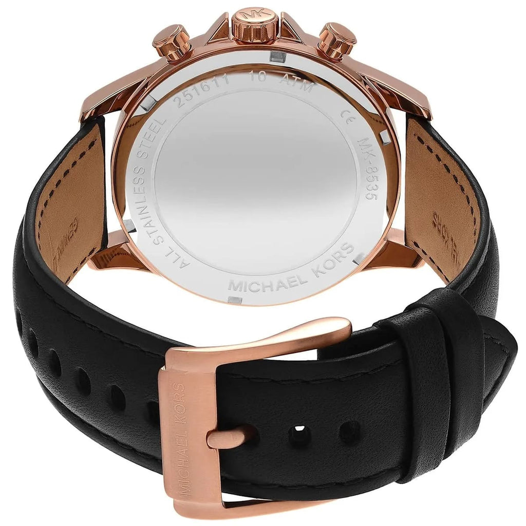 Michael Kors MK8535 Men’s Black Dial Rose Gold Stainless Steel Gage Chronograph Watch