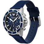 Emporio Armani AR11588 Men’s Blue Dial Fabric Strap Diver Chronograph Watch