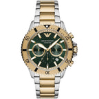 Emporio Armani AR11586 Men’s Green Dial Two-Tone Stainless Steel Diver Chronograph Watch